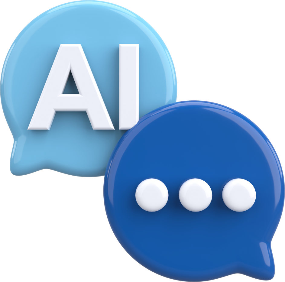 3D Chatbot Icon. AI Language Model. 3D illustration.